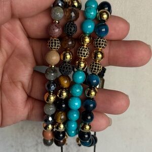 Beaded Rope String Bracelet Stack